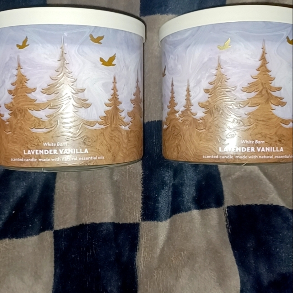 2 LAVENDER VANILLA 3-WICK CANDLES